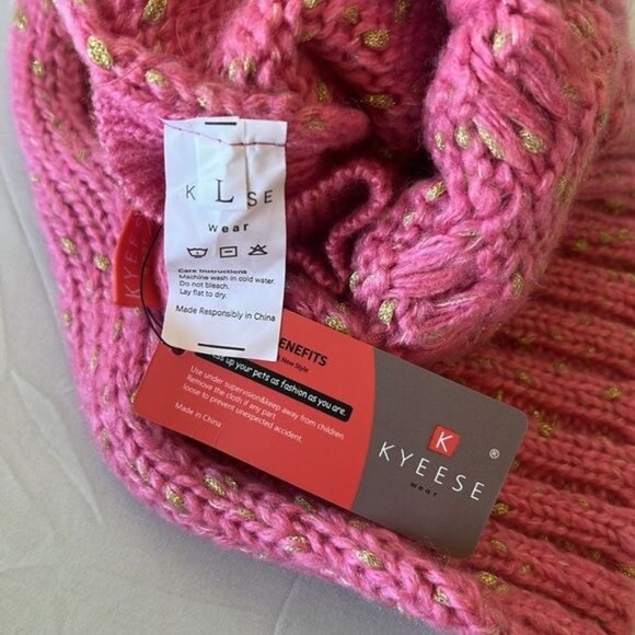 Kyeese Dog Sweater Pink Small dogs Sweater pet Coat Size Large - Picture 7 of 9